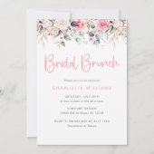 Blush Pink Bloral Bridal Brunch Einladung (Vorderseite)