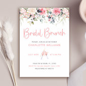 Blush Pink Bloral Bridal Brunch Einladung