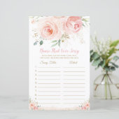 Blush Pink Bloral Bridal Name, dass Liebe Song Gam (Stehend Vorderseite)