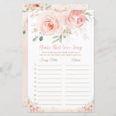 Blush Pink Bloral Bridal Name, dass Liebe Song Gam (Vorne/Hinten)