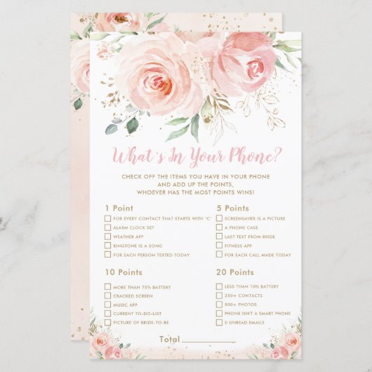 Blush Pink Bloral Bridal Was ist in Ihrem Handyspi (Vorne/Hinten)