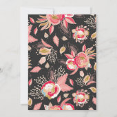 Blush Pink Bloral & Chalkboard Einladung zur Hochz (Rückseite)