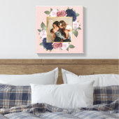 Blush Pink Bloral Custom Family Foto auf Leinwand (Insitu (Schlafzimmer))