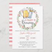 Blush Pink Bloral Ein Baby Braut Babydusche Einladung (Vorne/Hinten)