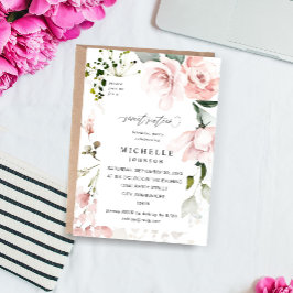 Blush Pink Bloral & Eukalyptus Sweet 16 2B Einladung