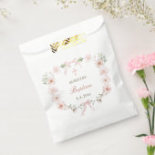 Blush Pink Bloral Frame Taufe Geschenktütchen (Versiegelt)