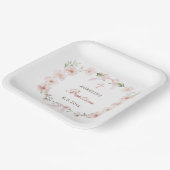 Blush Pink Bloral Frame Taufe Pappteller (Gewinkelt)