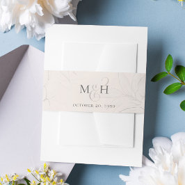 Blush Pink Bloral Hochzeit Einladung Custom Einladungsbanderole