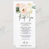 Blush Pink Bloral Hochzeit Vielen Dank Tischeinste Menükarte (Vorne/Hinten)