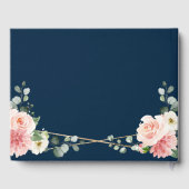 Blush Pink Bloral Navy Geometric Botanical Wedding Gästebuch (Rückseite)