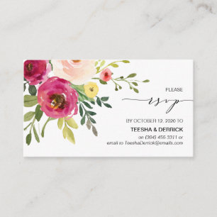 Blush Pink Bloral, Schwarzer Schriftart, unser Hoc Begleitkarte
