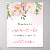 Blush Pink Bloral Spring Envelope Station Poster (Vorne)