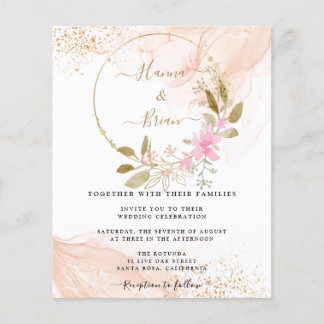 Blush Pink Bloral, Spring Pink Wedding Flyer