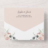 Blush Pink Bloral Spring Wedding mit UAWG All In One Einladung (Rückseite)