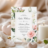 Blush Pink Bloral Wedding Einladung