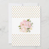 Blush Pink Bloral Wedding Einladung Gold Confetti (Rückseite)
