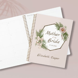 Blush Pink Bloral Wreath Mutter der Braut Planer