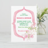 Blush Pink Blossom Blumenrahmen Einladung zur Hoch (Stehend Vorderseite)