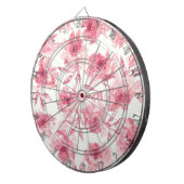 Blush Pink Blossoms Watercolor Painted Airy Floral Dartscheibe (Vorderseite rechts)