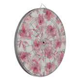 Blush Pink Blossoms Watercolor Painted Airy Floral Dartscheibe (Vorderseite Links)