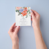 Blush Pink & Blue Aquarellfarben Blumenzehen Flyer (Gruppe)
