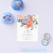 Blush Pink & Blue Aquarellfarben Blumenzehen Flyer (Einzeln)