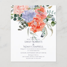 Blush Pink & Blue Aquarellfarben Blumenzehen Flyer