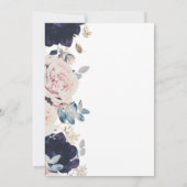 Blush Pink & Blue Botanical Floral Sweet 16 Party Einladung (Rückseite)