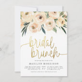 Blush Pink & Blue Floral Bridal Brunch Einladung (Vorderseite)