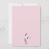 Blush Pink Blue Florals Blätter Modernes Arschdesi Einladung (Rückseite)