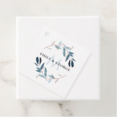 BLUSH PINK BLUE FOLIAGE MONOGRAM WEDH WEDH GESCHENKANHÄNGER (Beispiel)