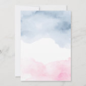 Blush Pink & Blue Gender Reveal Gold Glitzer Einladung (Rückseite)