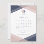 Blush Pink Blue Geometric Save the Date Hochzeit Einladung (Vorderseite)
