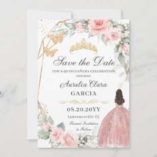 Blush Pink Blues 16 . Geburtstag QUINCEAÑERA Save The Date