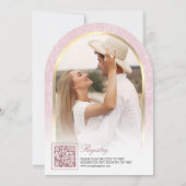 Blush Pink Blues Arch Butterfly Brautparty Einladung (Rückseite)