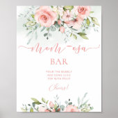 Blush Pink Blues Baby Dusche Mama-Osa Bar Zeichen Poster (Vorne)