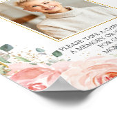 Blush Pink Blues Foto Beerdigung gemeinsam Gedächt Poster (Ecke)