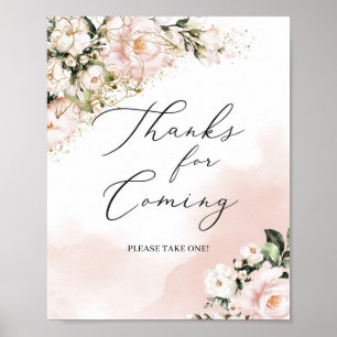 Blush pink Blues Gold Boho Danke für das kommende Poster