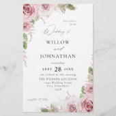Blush Pink Blues Hochzeit Flyer (Vorne)