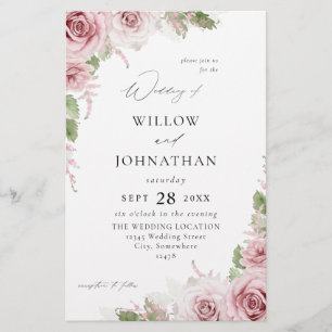Blush Pink Blues Hochzeit Flyer