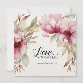 Blush Pink Blues Liebe Versage nie BibelWedding Einladung (Rückseite)