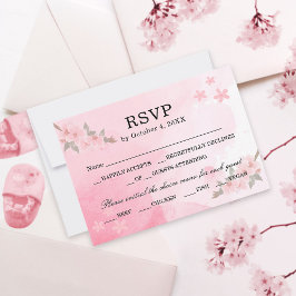 Blush Pink Blühen in Bläserblütendusche RSVP Karte