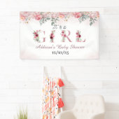 Blush Pink Blume Babydusche Banner (Insitu)