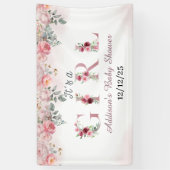Blush Pink Blume Babydusche Banner (Vertikal)