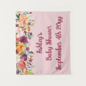 Blush Pink Blume Babydusche Foto Stand Hintergrund Wandteppich (Vorderseite)