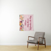 Blush Pink Blume Babydusche Foto Stand Hintergrund Wandteppich (Beispiel)