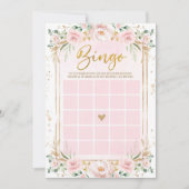 Blush Pink Blume Bingo Baby Duschkarte Einladung (Vorderseite)