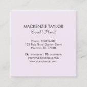 Blush Pink Blume Bloral Bouquet Quadratische Visitenkarte (Rückseite)