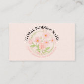 Blush Pink Blume Bloral Visitenkarte (Vorderseite)