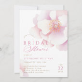 Blush Pink Blume Bridal Dusche Einladung (Vorderseite)